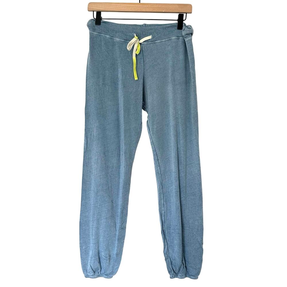 Sundry (S/1) Soft Lightweight Blue Jogger Sweatpant- Light Blue/ Neon Yellow Tie